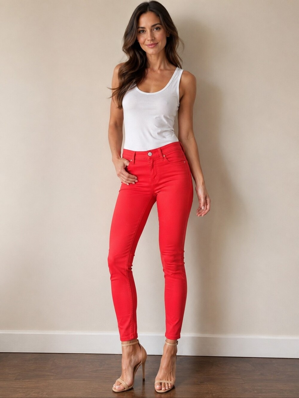 ❤ J BRAND RED LIGHTWEIGHT SUMMER SKINNY LEGGING JEANS, 0 (25)